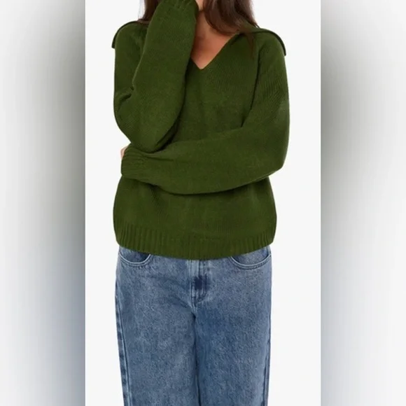 WeWoreWhat Collar V Neck Sweater - Picture 2 of 7